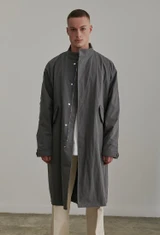 피시테일 오버 코트 챠콜