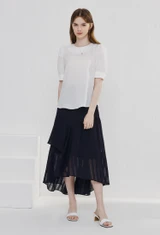 펄버튼 퍼프 슬리브 블라우스 (IVORY)