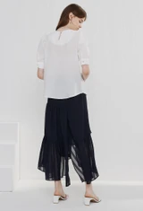 펄버튼 퍼프 슬리브 블라우스 (IVORY)